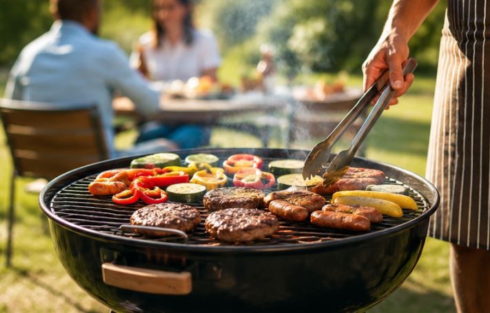 Parrilla para reuniones familiares al aire libre